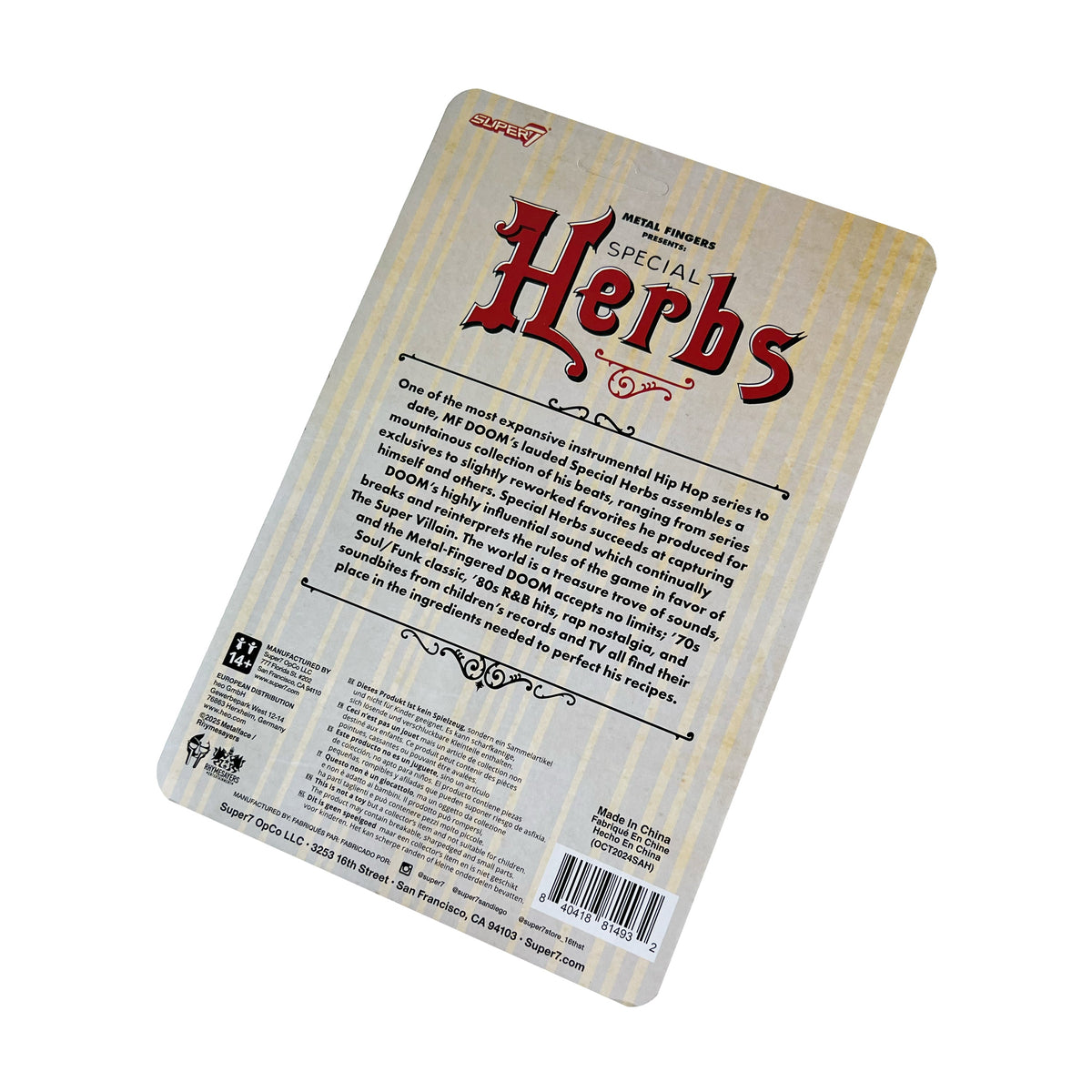 MF DOOM x Super7 - Metal Fingers Special Herbs ReAction Figure