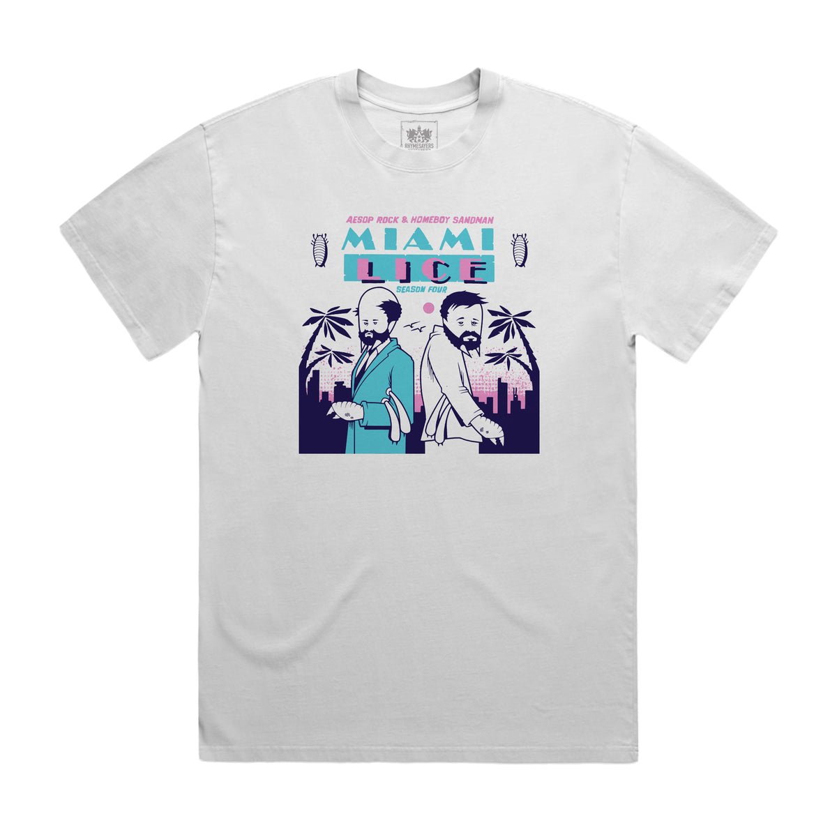 Lice (Aesop Rock & Homeboy Sandman) - Miami Lice T-Shirt (White)