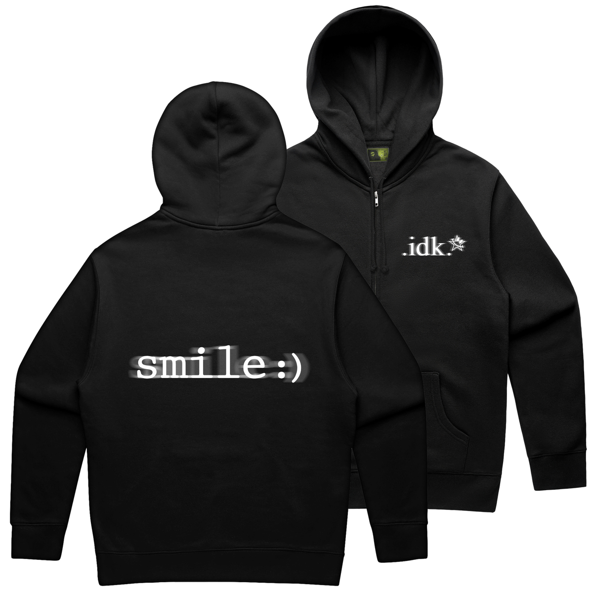 .idk. - E.T.D.S. Smile Zip Hoodie