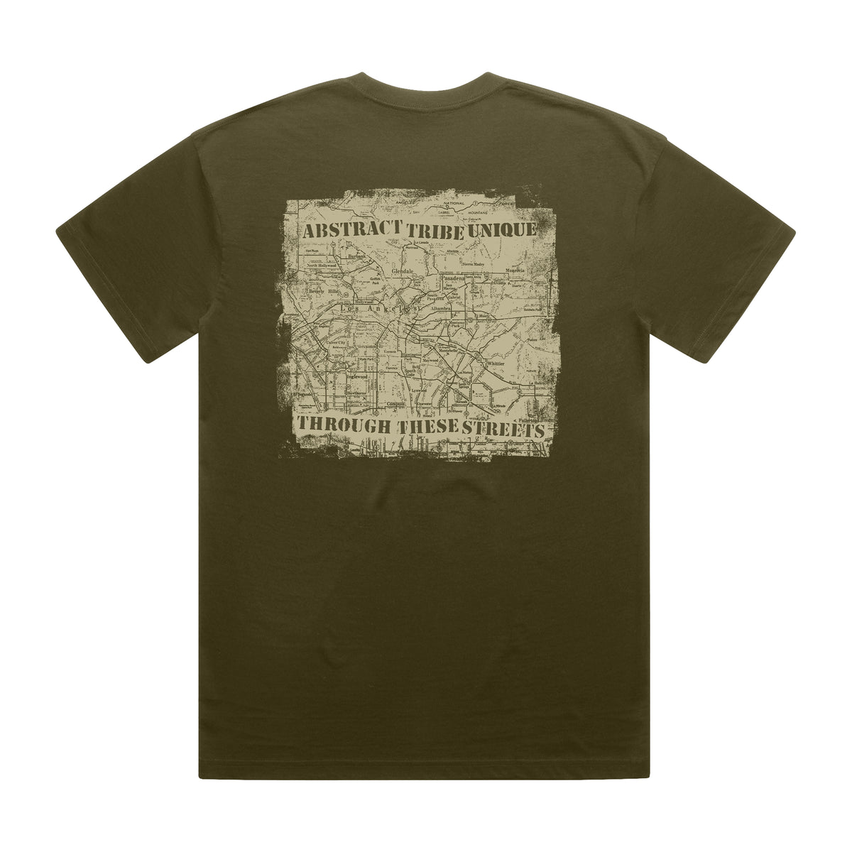 Abstract Tribe Unique - Through These Streets T-Shirt (Camo Green)
