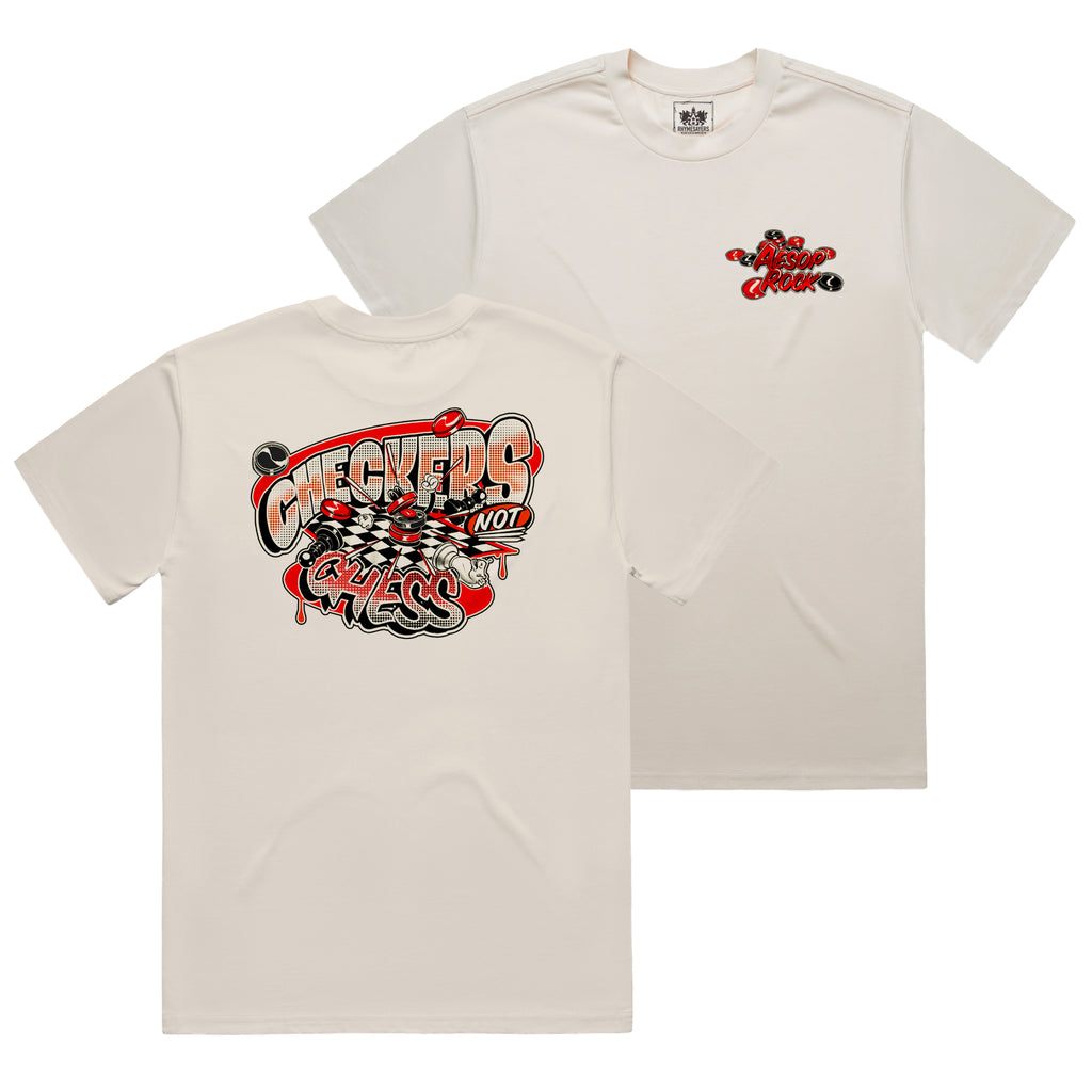 Aesop Rock - Checkers Not Chess Shirt (Ecru) - Rhymesayers
