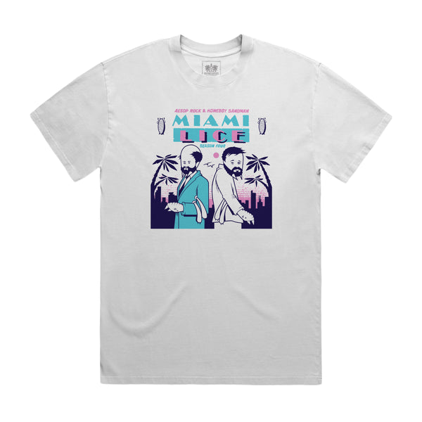 Lice (Aesop Rock & Homeboy Sandman) - Miami Lice T-Shirt (White)