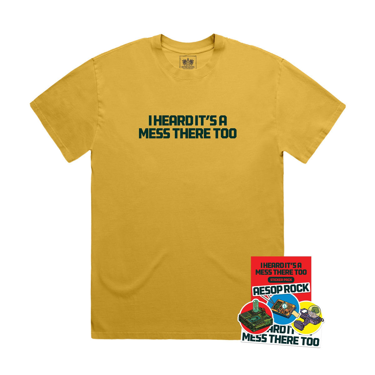 Aesop Rock - IHIAMTT Shirt (Yellow) + Sticker Pack