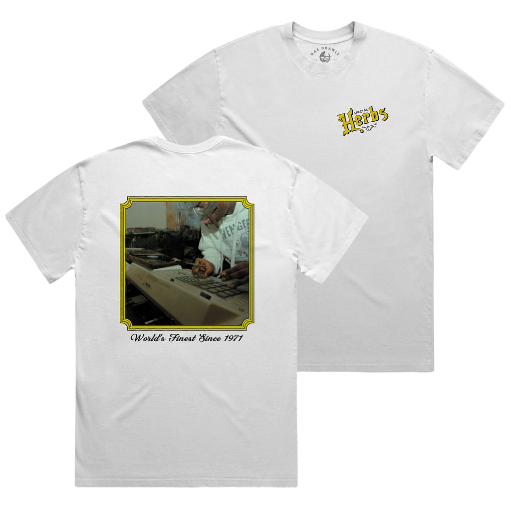 MF DOOM - Special Herbs Lab Shirt (White) - Rhymesayers Entertainment