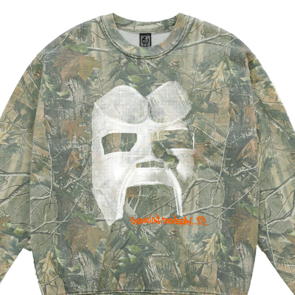 MF DOOM Embroidered Crewneck Sweatshirt - Green, Cotton Blend, Official Hip-Hop Merch