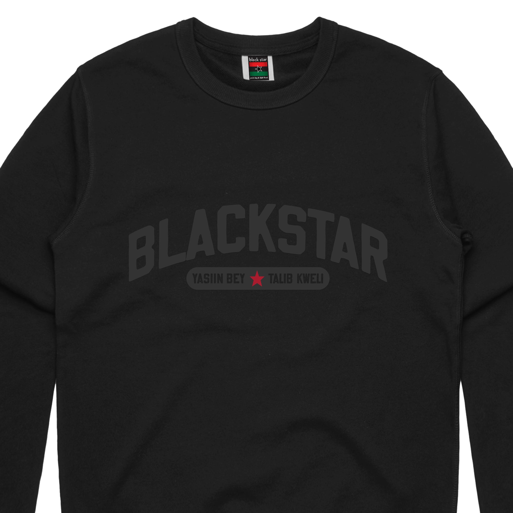 Black Star - Varsity Crewneck Sweatshirt (Black)